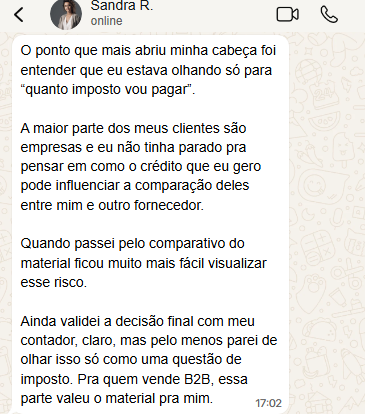 Depoimento de Sandra R. sobre o Checklist Fácil da Reforma Tributária