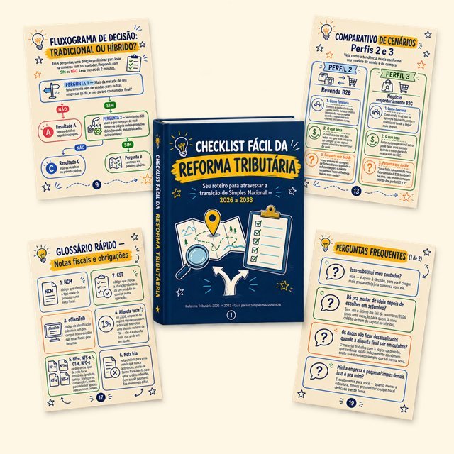 Mockup geral do Checklist Fácil da Reforma Tributária