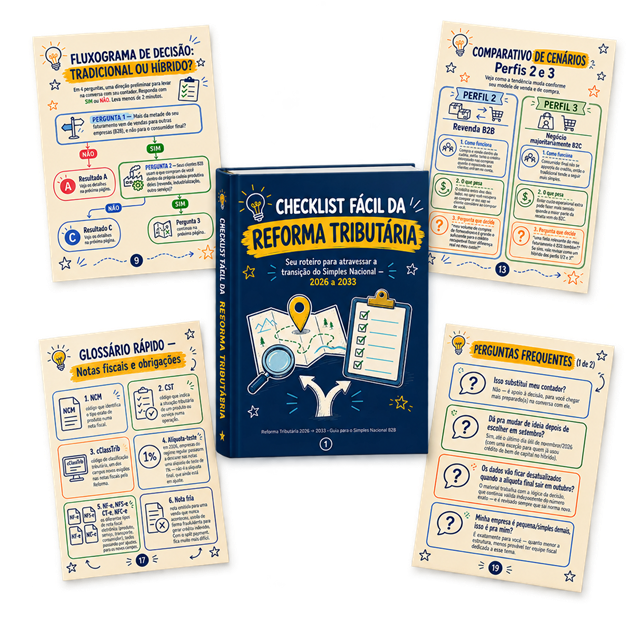 Mockup geral do Checklist Fácil da Reforma Tributária