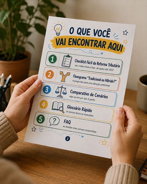 Pessoa usando o Checklist Fácil da Reforma Tributária